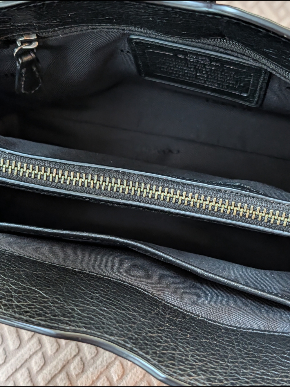 Coach Mercer Gun Metal Black Bandana Rivets Satchel EUC - Picture 11 of 14